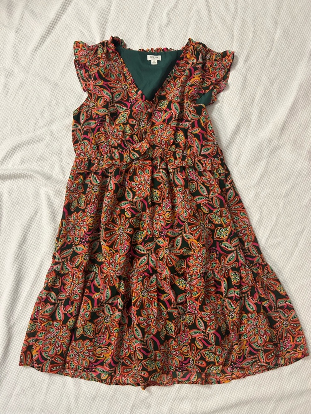 Floral Paisley Ruffle Dress - Multicolor